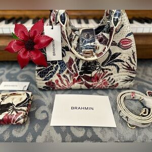 NWT 2-PIECE BRAHMIN ADRIAN EXTRAVAGANZA PURSE WALLET SET